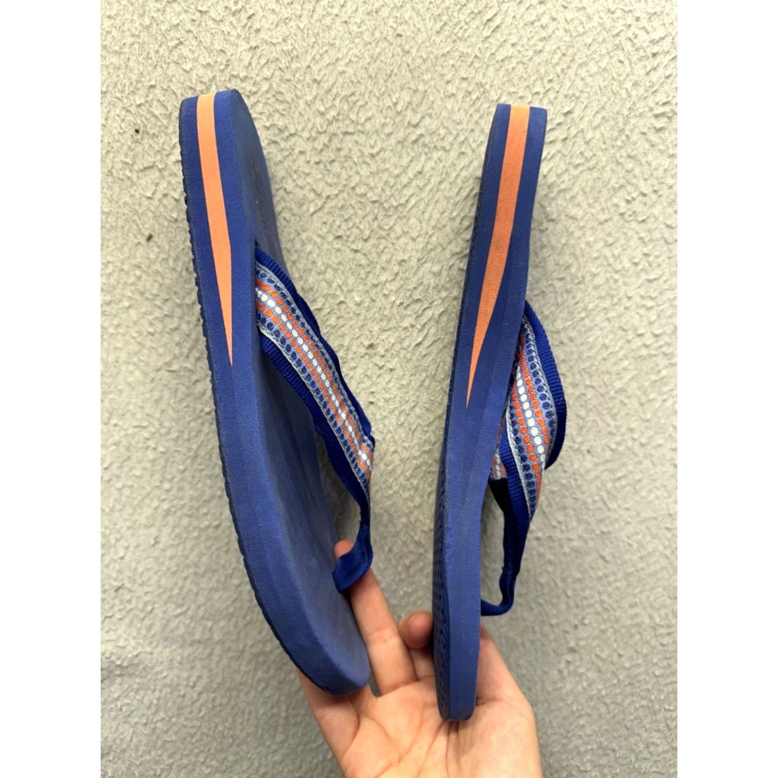 Vintage LL Bean Womens Blue Flip Flops Striped Strap Rubber Sole Size 7 Womens Flip Flop Casual Summer Shoes Shoes Mens 7 Size US 7 / IT 37 - 5 Thumbnail
