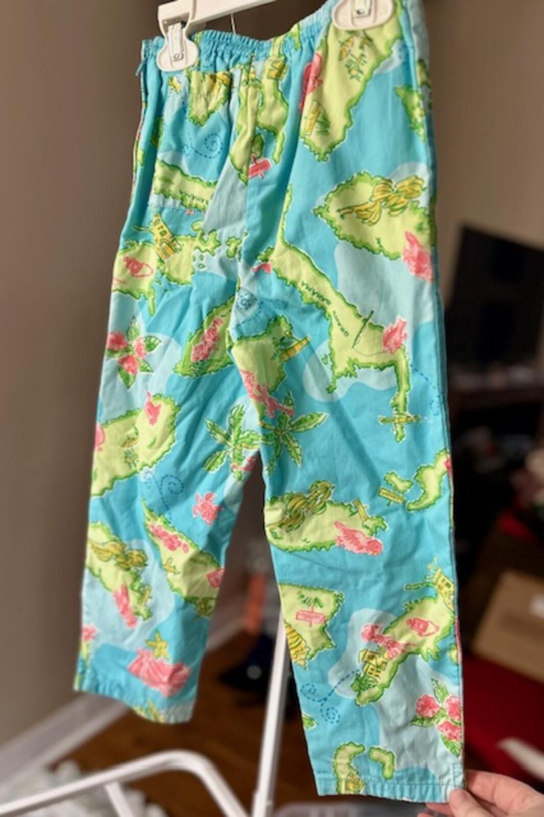 Other Lilly Pulitzer Girls Printed Cotton Pants 4 Island Print Size 24" / US 00 / IT 34 - 2 Thumbnail