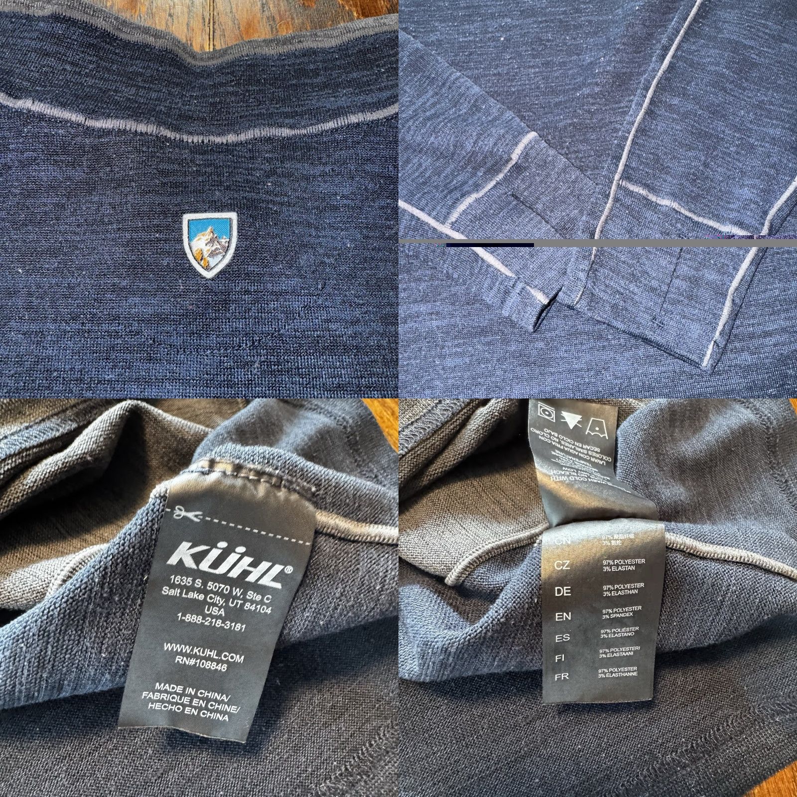 Vintage Kuhl Mens Large Pullover 1/4 Zip Sweater Gray Blue Knit Mock Neck Outdoor Hiking Activewear Casual Size US L / EU 52-54 / 3 - 8 Thumbnail