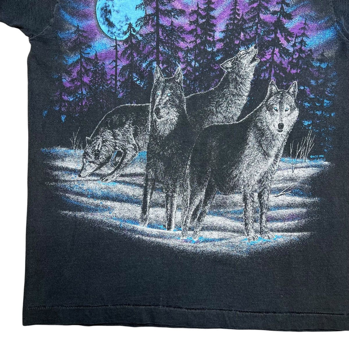 Fruit Of The Loom Vintage 1996 Alaska Wolf Pack Nature Double Sided T-Shirt Size US M / EU 48-50 / 2 - 12 Thumbnail