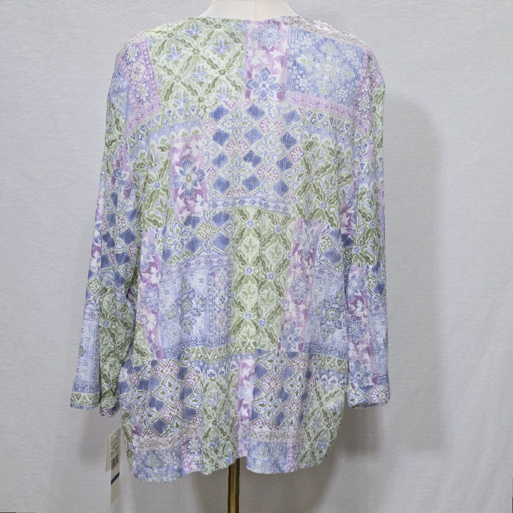 Vintage ALFRED DUNNER Womens XL Cardigan Jacket Multi Patchwork Southampton NWT Necklace Included Geometric Lightweight Spring Summer VINTAGE No Size XL / US 12-14 / IT 48-50 - 5 Thumbnail