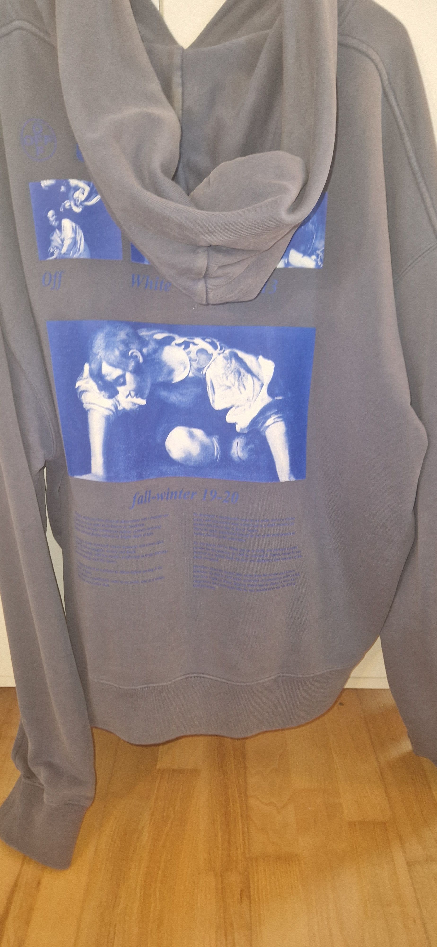 Off-White Off White Caravaggio Hardcore Blue Hoodie Size US XXL / EU 58 / 5 - 2 Thumbnail