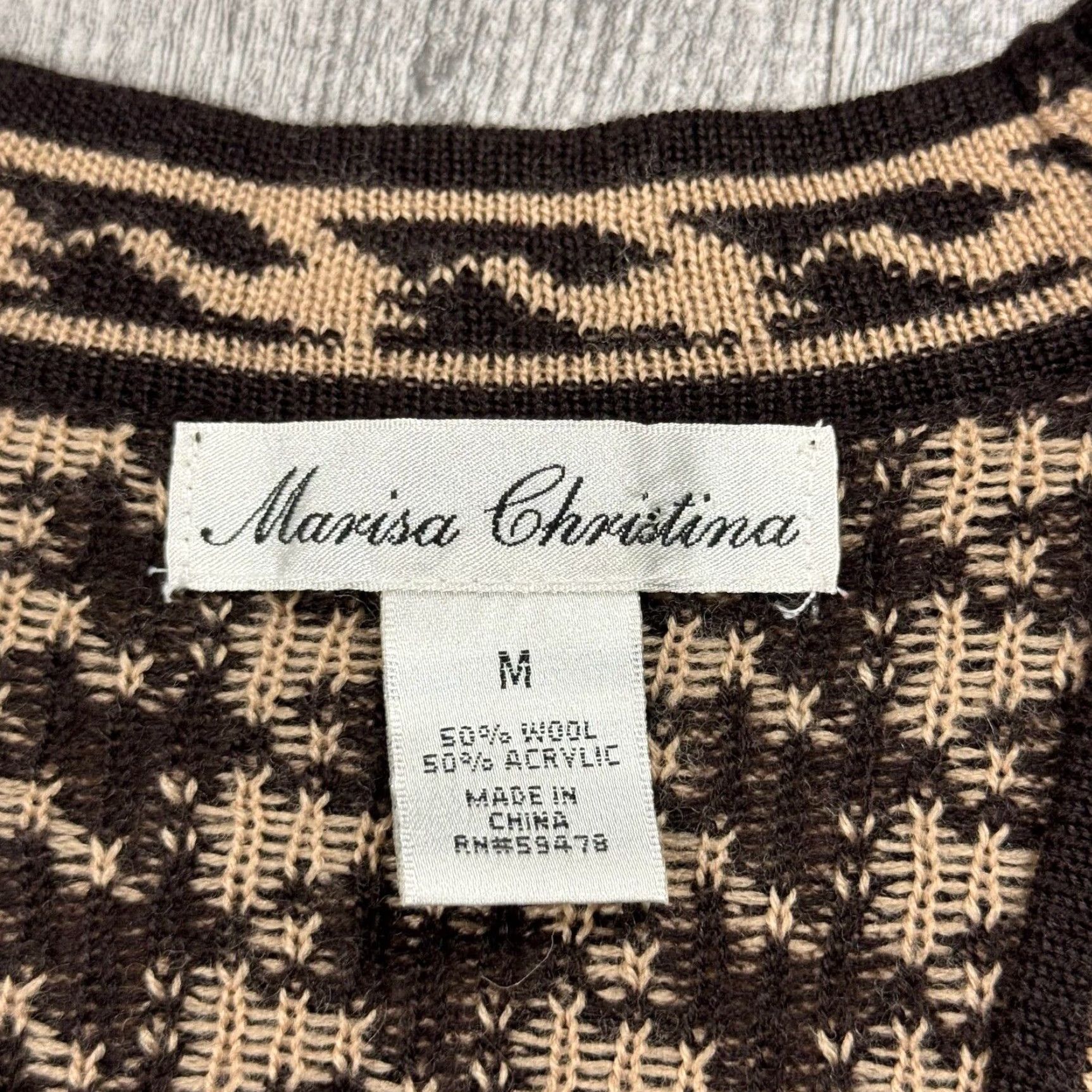 Vintage VTG MARISA CHRISTINA HOUNDSTOOTH CARDIGAN ONE BUTTON FITTED M Size M / US 6-8 / IT 42-44 - 4 Thumbnail