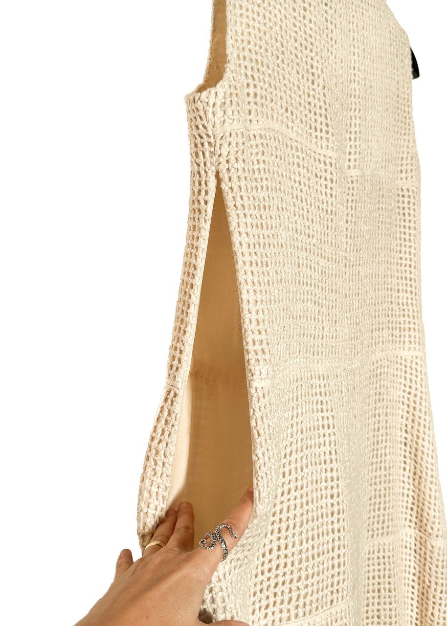 Chanel Chanel SS13 Ivory Open Knit Double Breasted Silk Dress Size S / US 4 / IT 40 - 5 Thumbnail