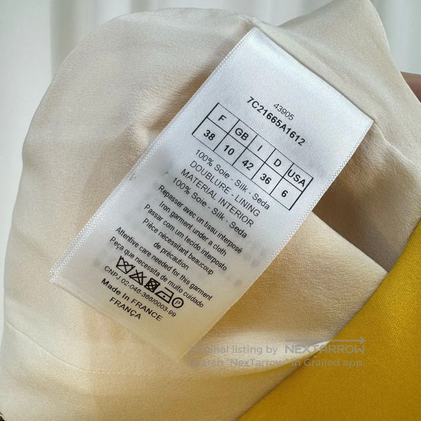 Dior Dior Yellow Heavyweight Mulberry Silk V-Neck Dress| Size XS / US 0-2 / IT 36-38 - 6 Thumbnail