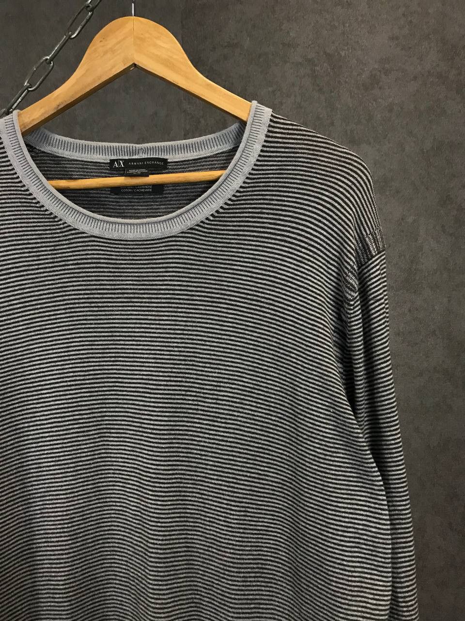 Armani Armani Exchange cashmere designer striped sweater Size US XL / EU 56 / 4 - 2 Thumbnail
