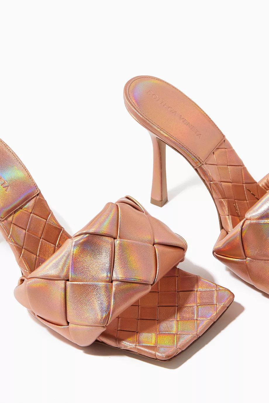 Bottega Veneta o1loc1c0824 608854 Lido Mule in Peach Metallic Size US 9.5 / IT 39.5 - 4 Thumbnail