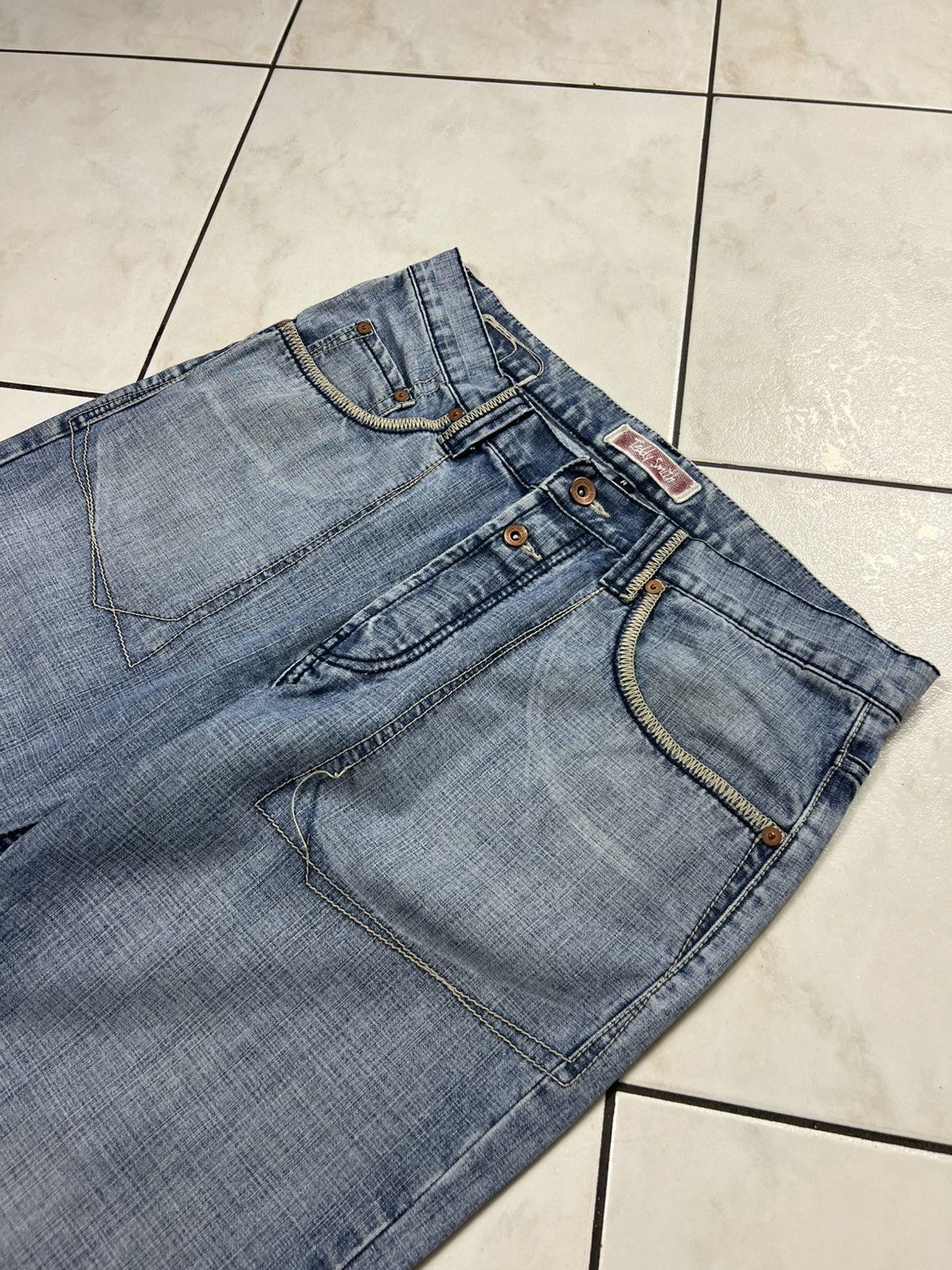 If Six Was Nine Vintage Teddy Smith y2k distressed denim flared jeans pants Size US 34 / EU 50 - 8 Thumbnail