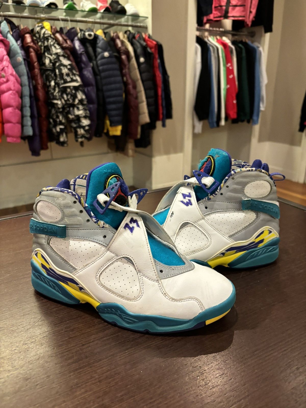 Jordan Brand Jordan 8 Retro White Aqua Grailed