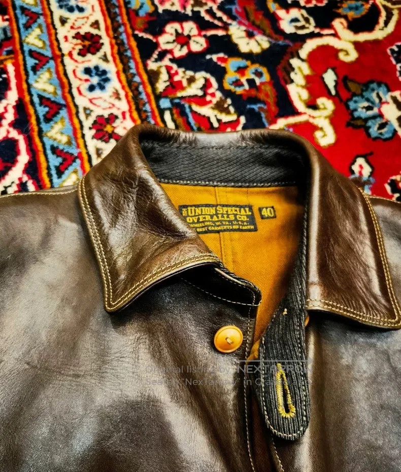 Other freewheelers size 40 Conductor Leather Jacket, Green Leath Size US M / EU 48-50 / 2 - 3 Thumbnail