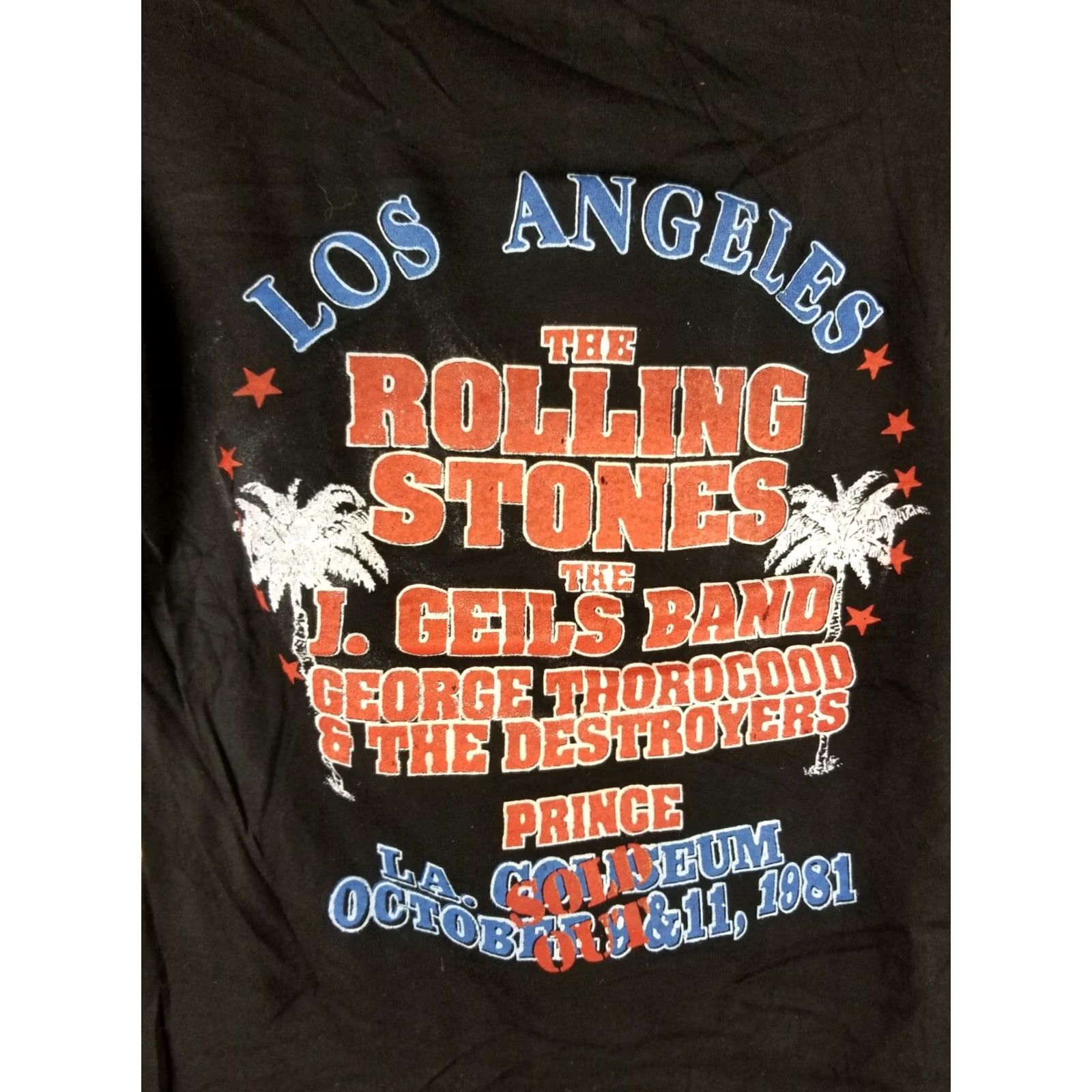 Vintage VINTAGE ROLLING STONES LOS ANGELES TOUR T-SHIRT 81' DEADSTOCK M Black Men Size US M / EU 48-50 / 2 - 6 Thumbnail