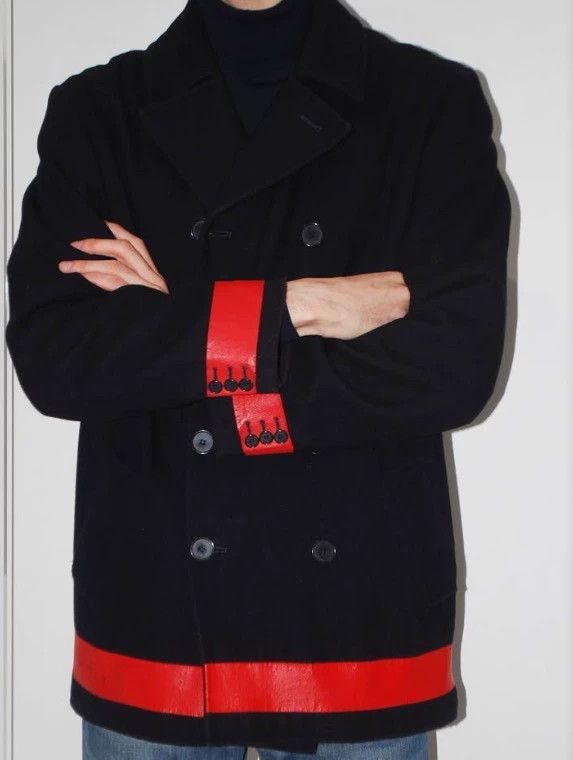 Helmut Lang HELMUT LANG size48 Double row knitted navy coat Size US M / EU 48-50 / 2 - 8 Thumbnail