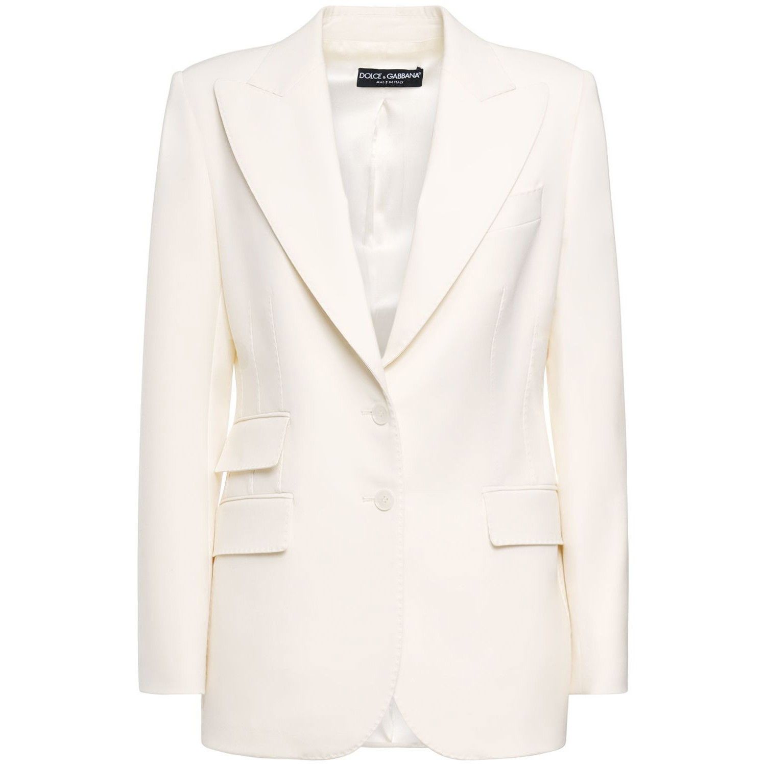 Dolce & Gabbana DOLCE&GABBANA White Wool Single Breasted Blazer Jacket New & Size XL / US 12-14 / IT 48-50 - 1 Thumbnail