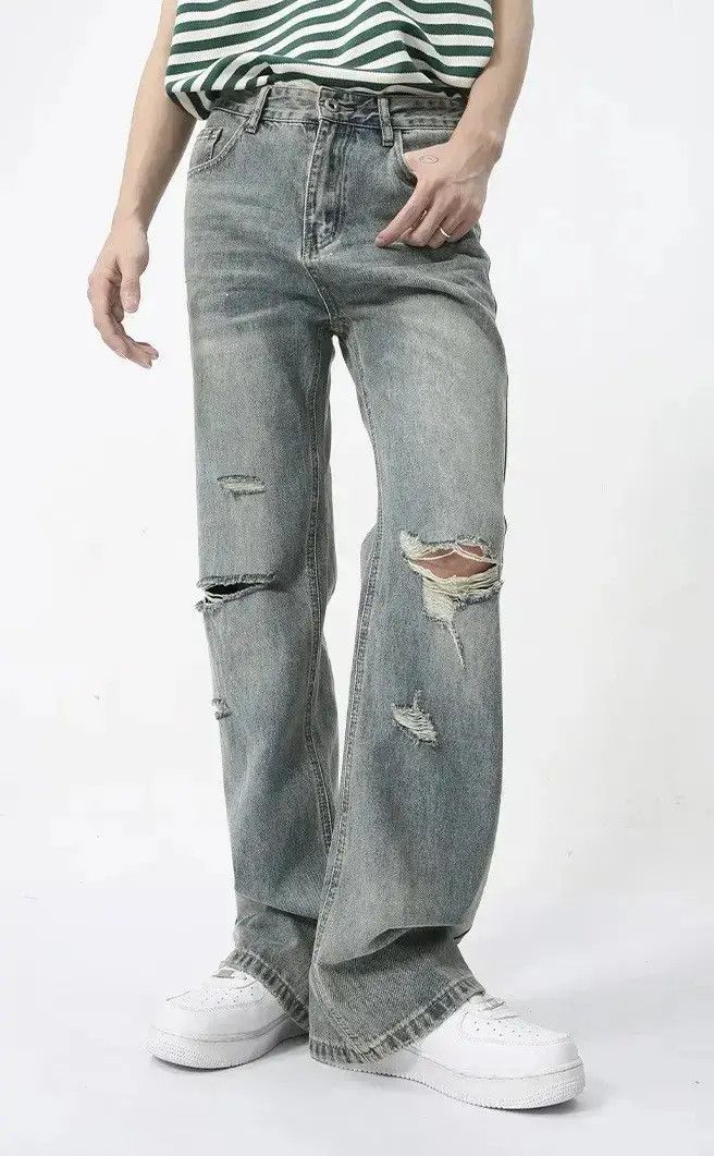Japanese Brand Men's Ripped Denim Jeans Size US 30 / EU 46 - 3 Thumbnail