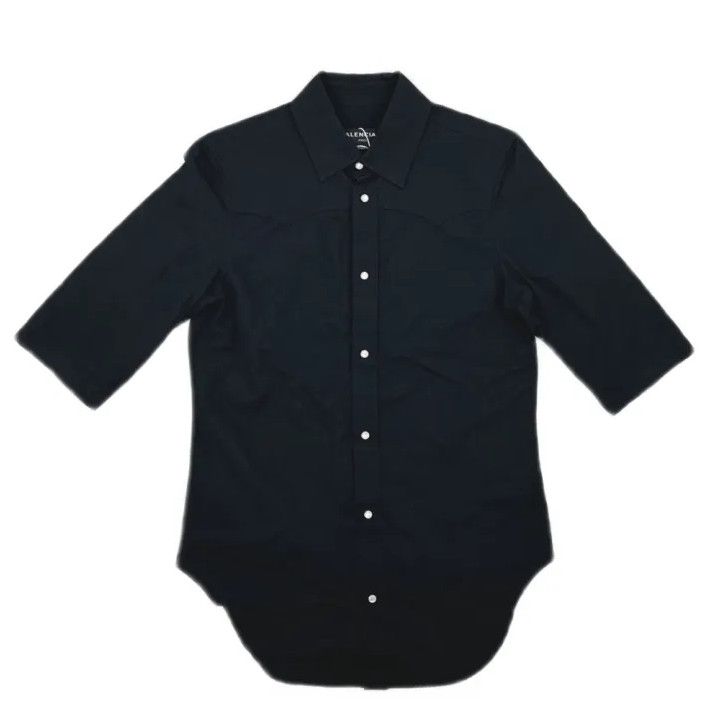 Balenciaga Balenciaga Classic Short Sleeve Shirt in Black Size US S / EU 44-46 / 1 - 1 Thumbnail