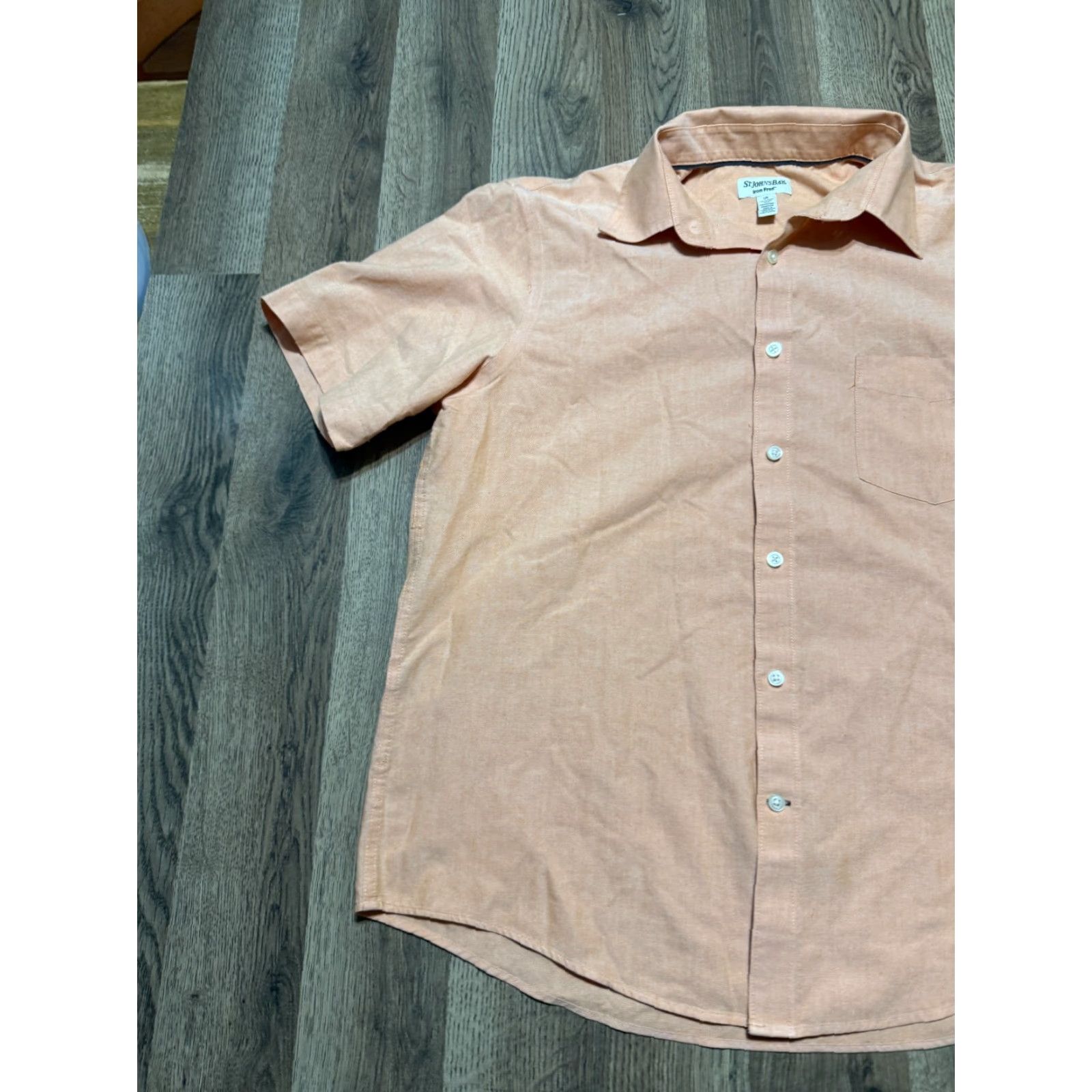 Vintage St. John's Bay Shirt Mens Large Orange Short Sleeve Button Up Shirt Size US L / EU 52-54 / 3 - 3 Thumbnail
