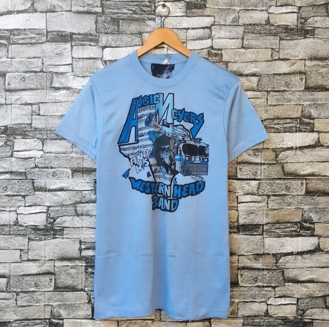Band Tees RARE🔥70's Augie Meyers And His Western Head Band Ponytail Size US S / EU 44-46 / 1 - 1 Thumbnail