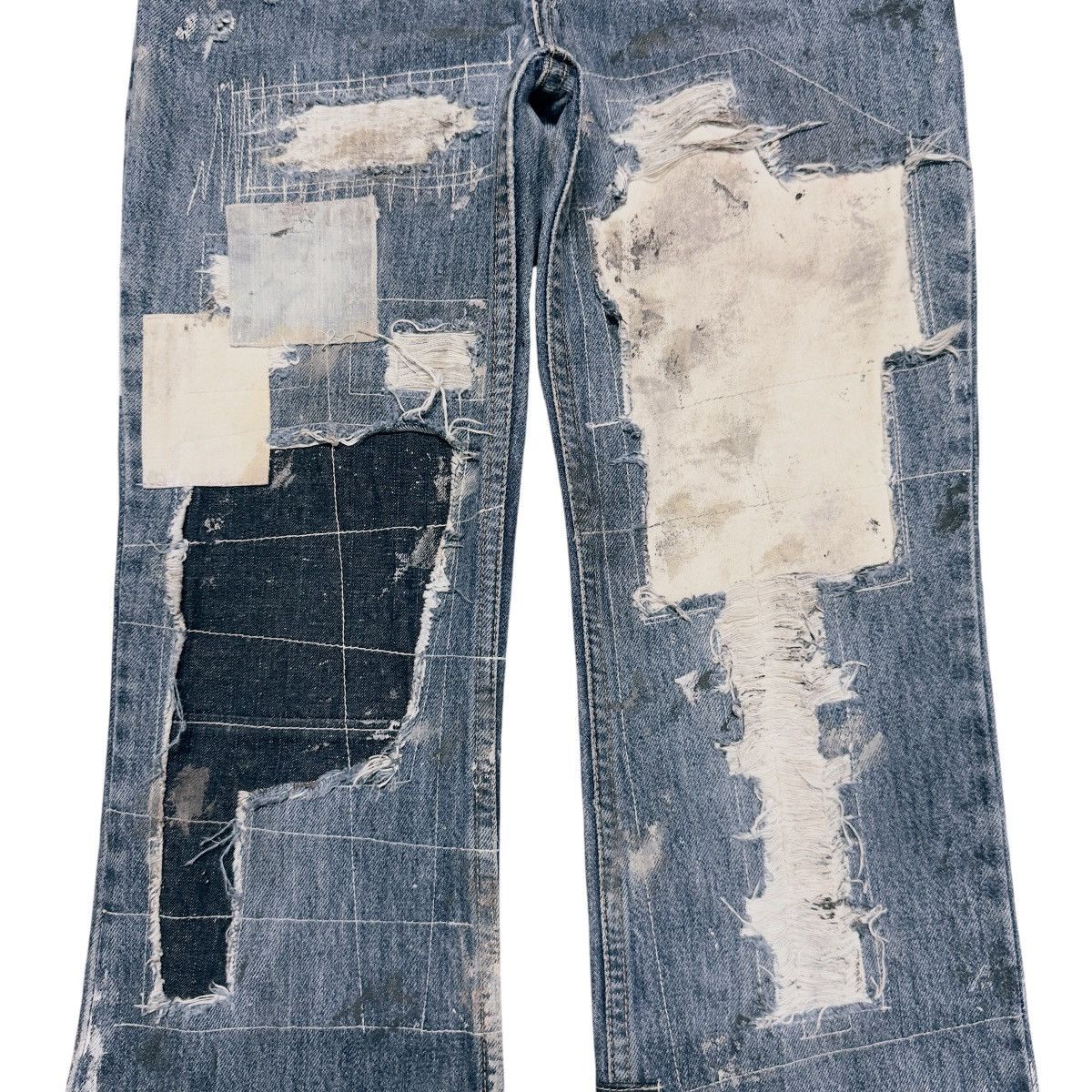 Levi's Vintage Levis 517 Distressed Denim Flare Jeans Hedi Slimane Size US 28 / EU 44 - 4 Thumbnail