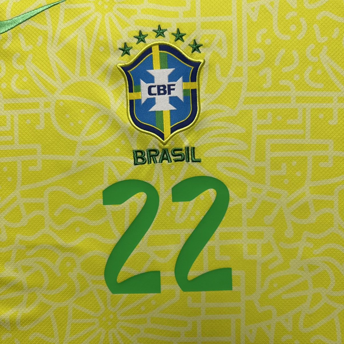 Nike BRAZIL NIKE 2022 WORLD CUP FOOTBALL HOME JERSEY #22 ESTEVAO Size US XXL / EU 58 / 5 - 5 Thumbnail