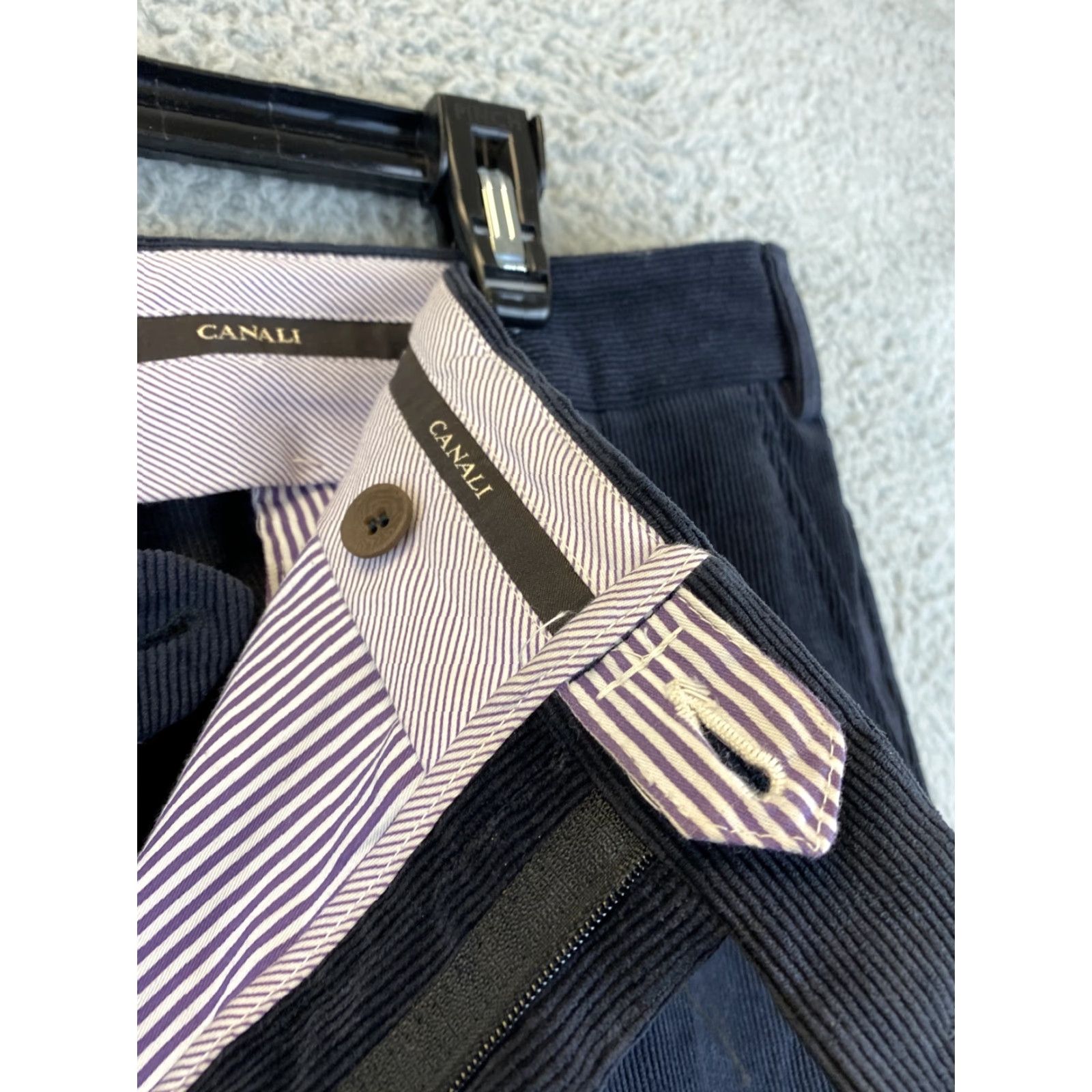 Canali Canali Men's Corduroy Dress Pants Size 38 Regular Fit Gray Stretch Cotton Italy Size US 38 / EU 54 - 6 Thumbnail