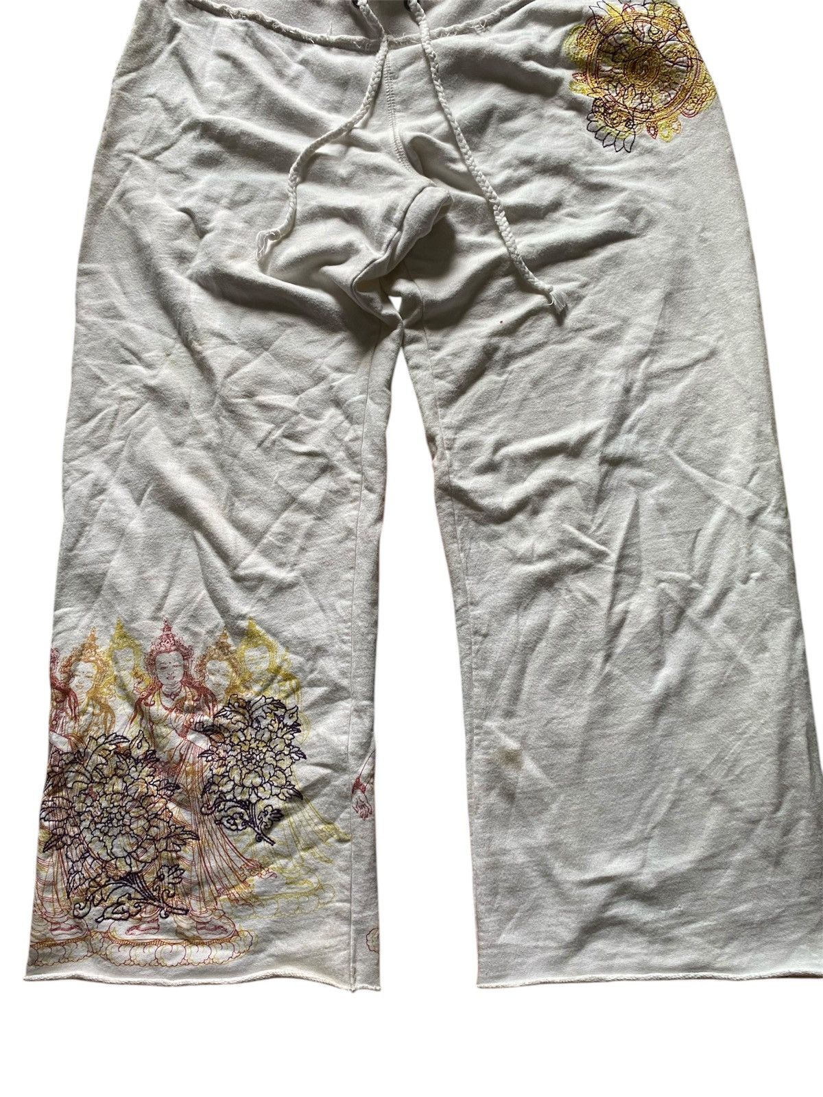 If Six Was Nine × Japanese Brand × Le Grande Bleu (L.G.B.) 2000s lucky brand buddha embrodiery flared sweatpants Size US 29 - 3 Thumbnail