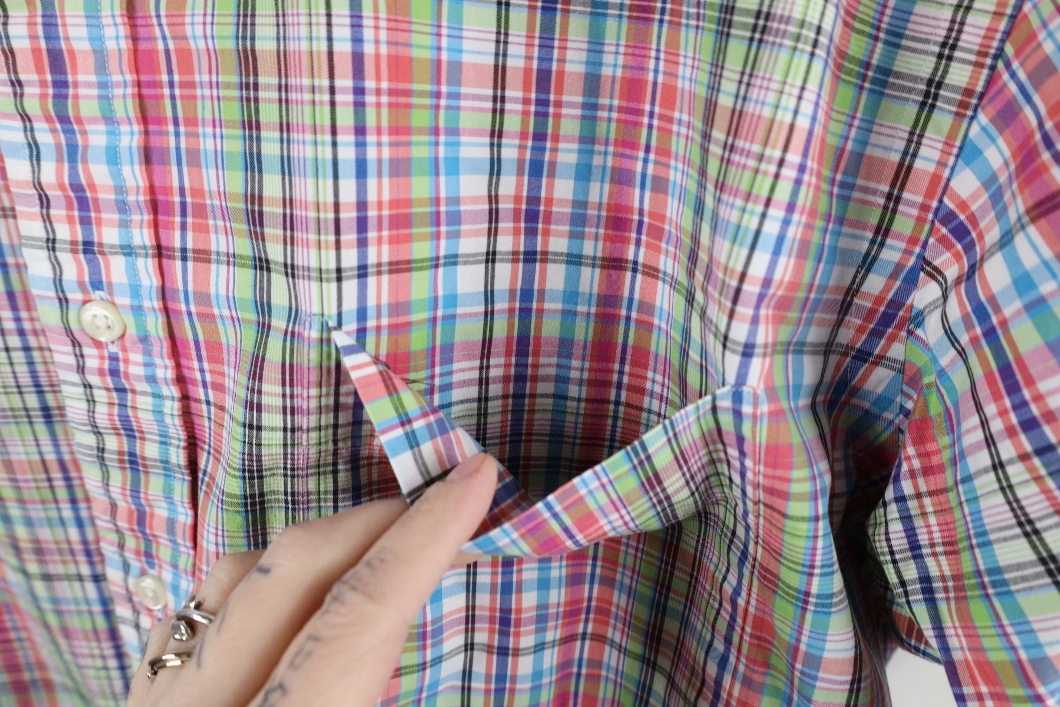 Ralph Lauren × Vintage Vintage 90s Ralph Lauren Fit Rainbow Plaid Button Down Shirt Size US L / EU 52-54 / 3 - 5 Thumbnail