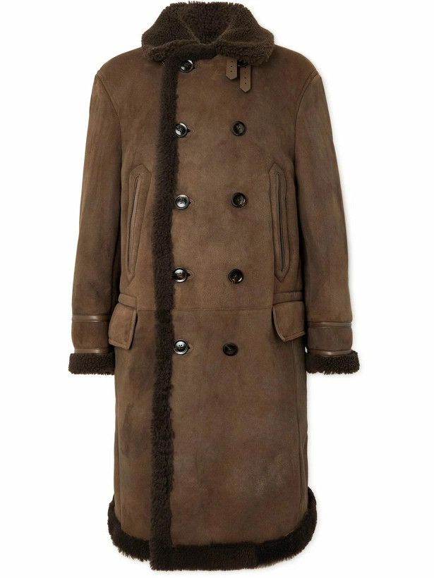 Tom Ford o1sm1stk0326 Shearling Suede Double Coat in Stone Size US L / EU 52-54 / 3 - 1 Preview