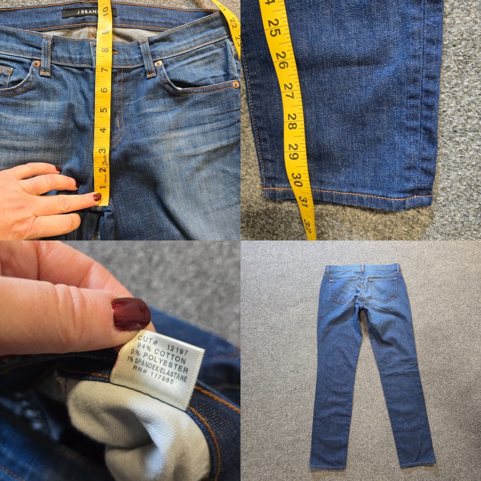 J Brand J Brand Jeans Womens 25 Blue Karma Mid Rise Super Skinny Stretch Casual Jeans Size 42" / US 20 - 8 Thumbnail