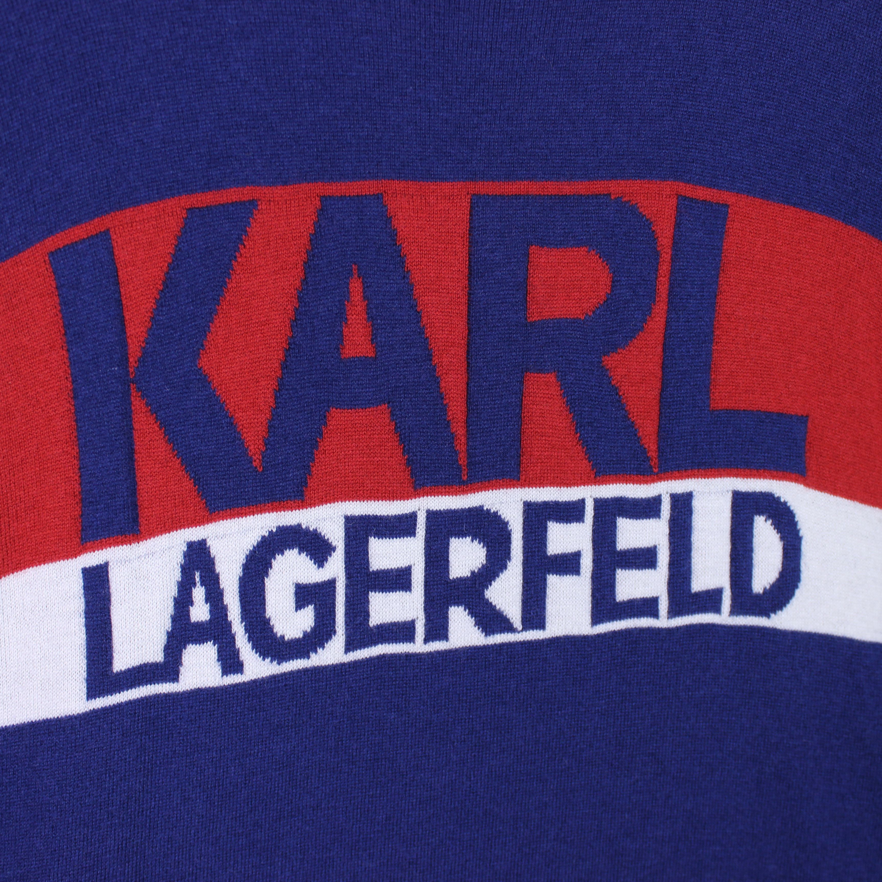 Karl Lagerfeld Karl Lagerfeld cashmere sweater big logo centr navy S M Size US M / EU 48-50 / 2 - 3 Thumbnail
