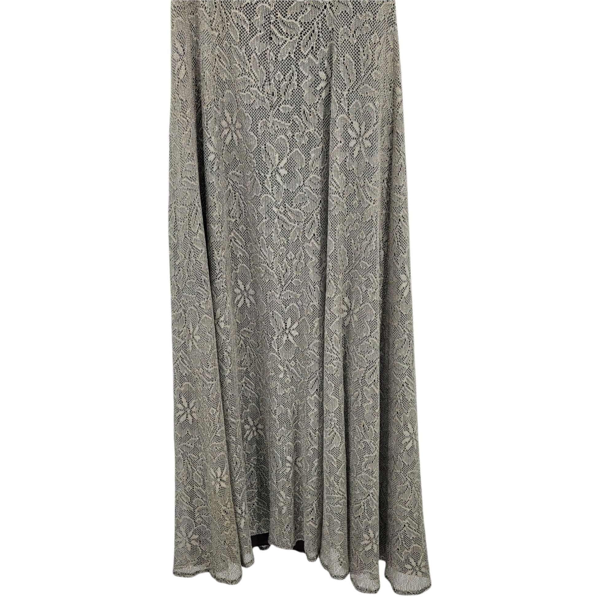 Vintage Vtg 80s Formal Gown Sz M Eggplant Metallic Lace Overlay Grun Size M / US 6-8 / IT 42-44 - 11 Thumbnail