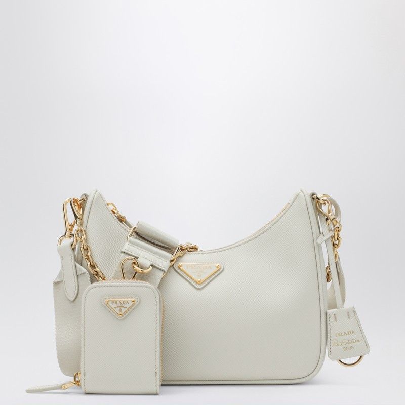 Prada Re-Edition 2005 Bag In Talc-Colored Leather