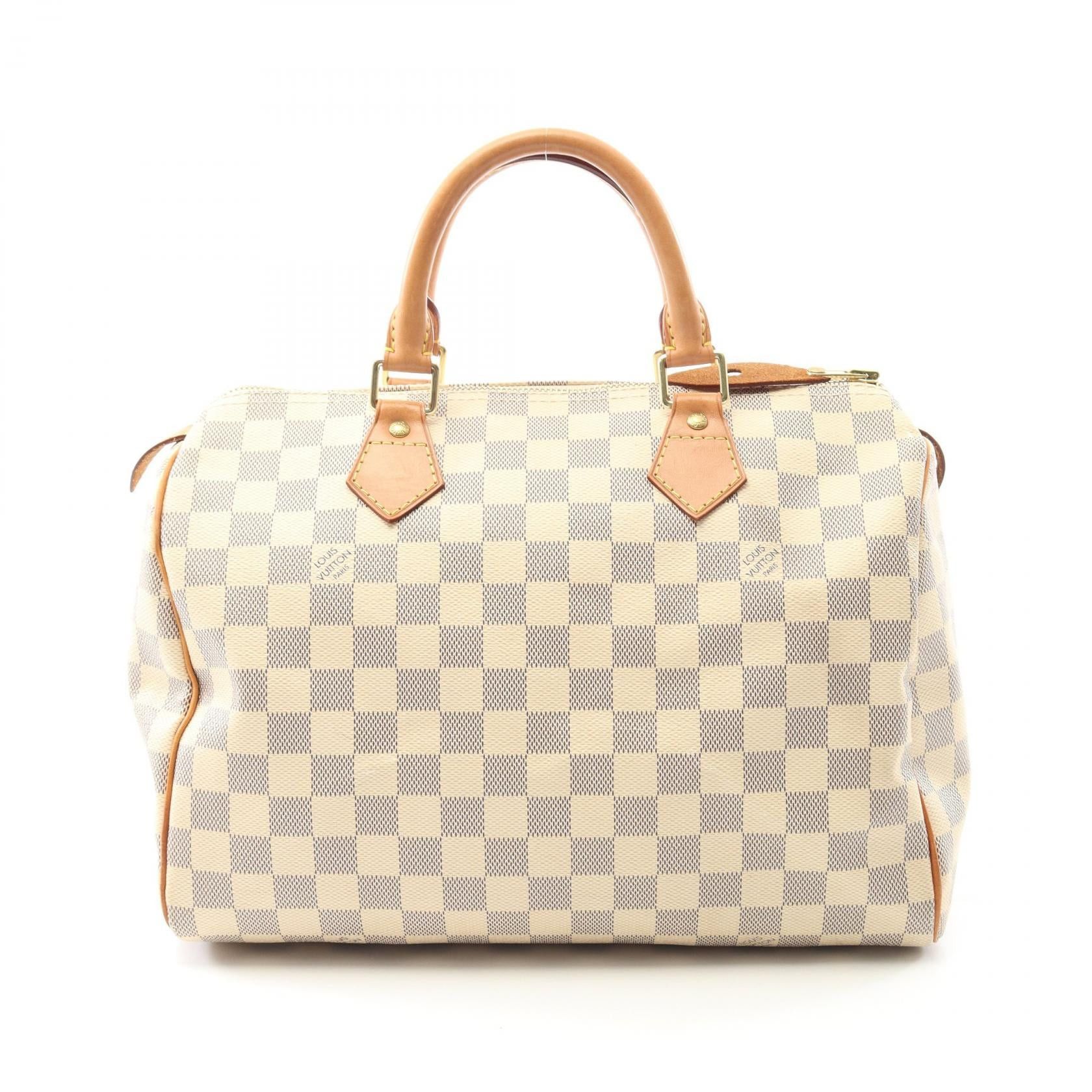 Louis Vuitton Louis Vuitton Speedy 30 Damier Azur Handbag Leather White Size ONE SIZE - 1 Thumbnail