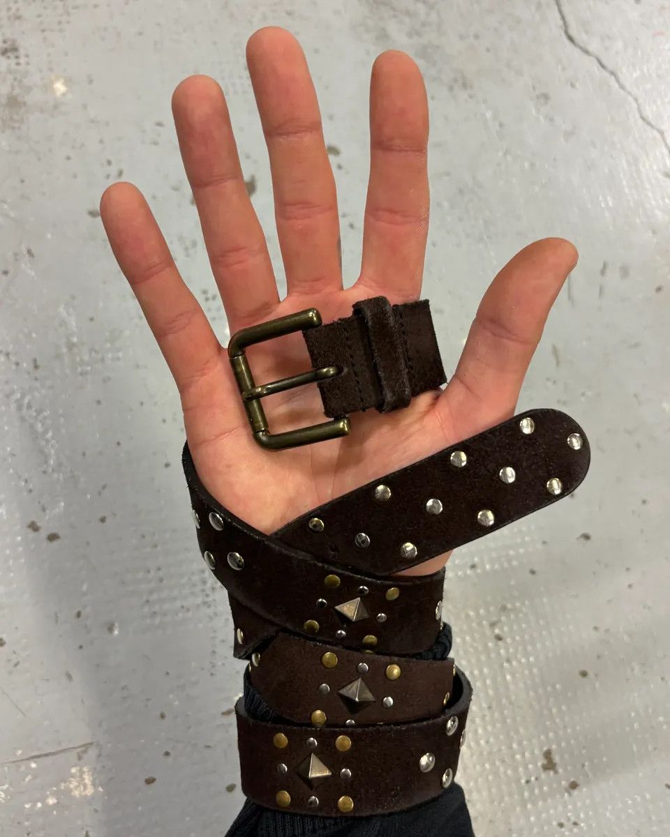 Dolce & Gabbana Dolce & Gabbana Brown Suede Studded Belt Size ONE SIZE - 1 Thumbnail