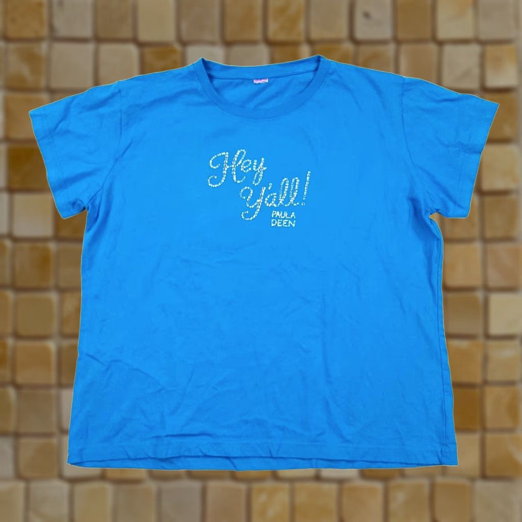 Vintage VINTAGE Paula Deen Hey Y'all! Country Cooking T-Shirt Unisex Adults L Blue Retro 90s Graphic Print Top Size US L / EU 52-54 / 3 - 1 Thumbnail