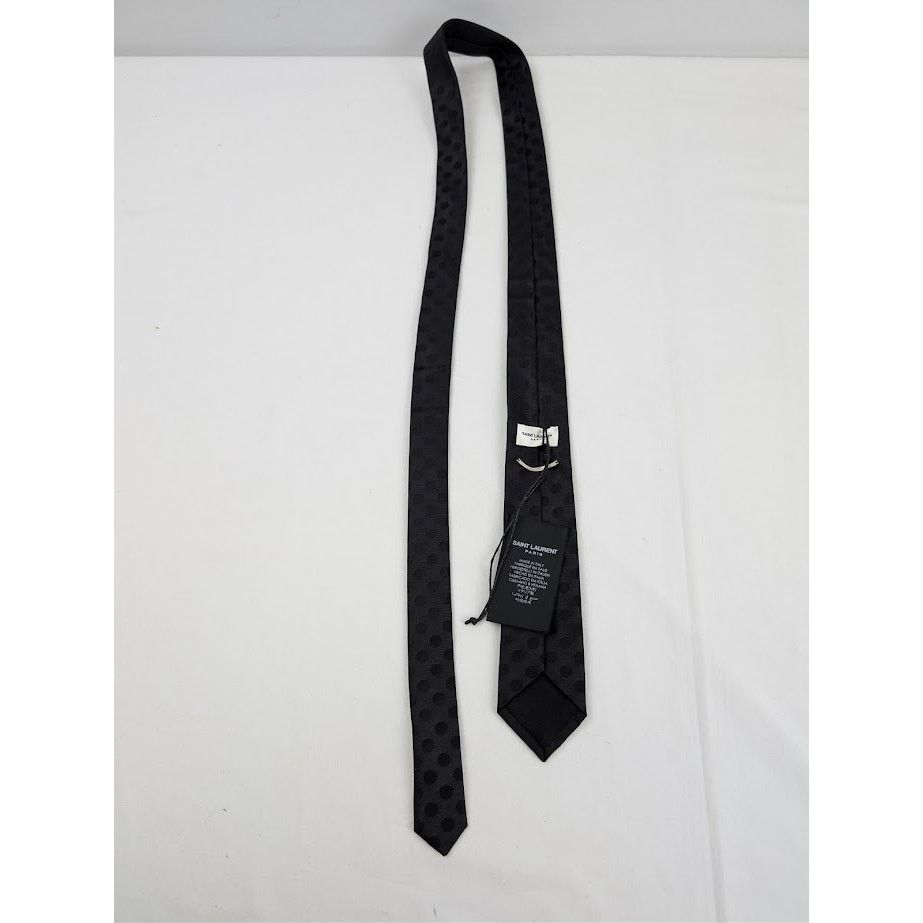 Saint Laurent Paris o1rshd1 Size: OS / Dotted Tie in Black Size ONE SIZE - 7 Thumbnail