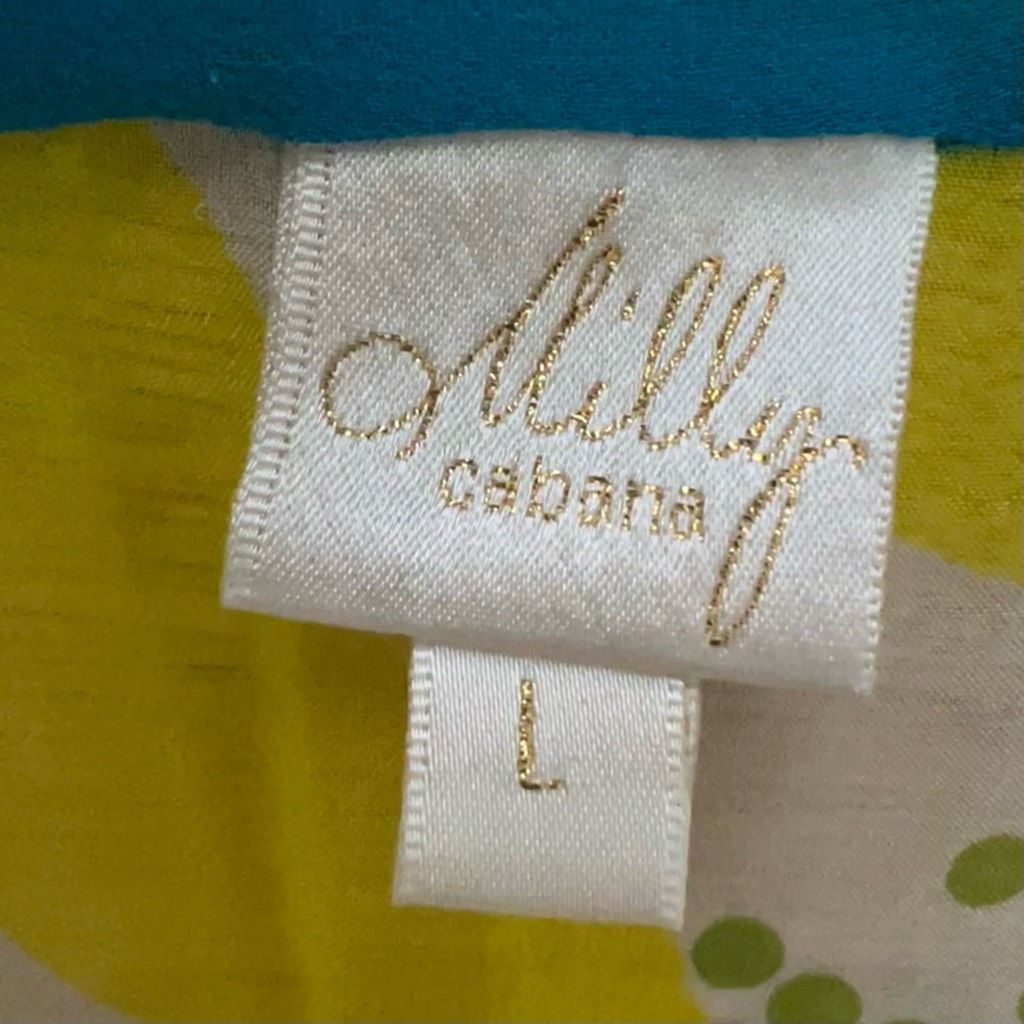 MILLY Milly Cabana, Front Tie Silk Swim Floral Print Bathing Suit Size L / US 10 / IT 46 - 4 Thumbnail