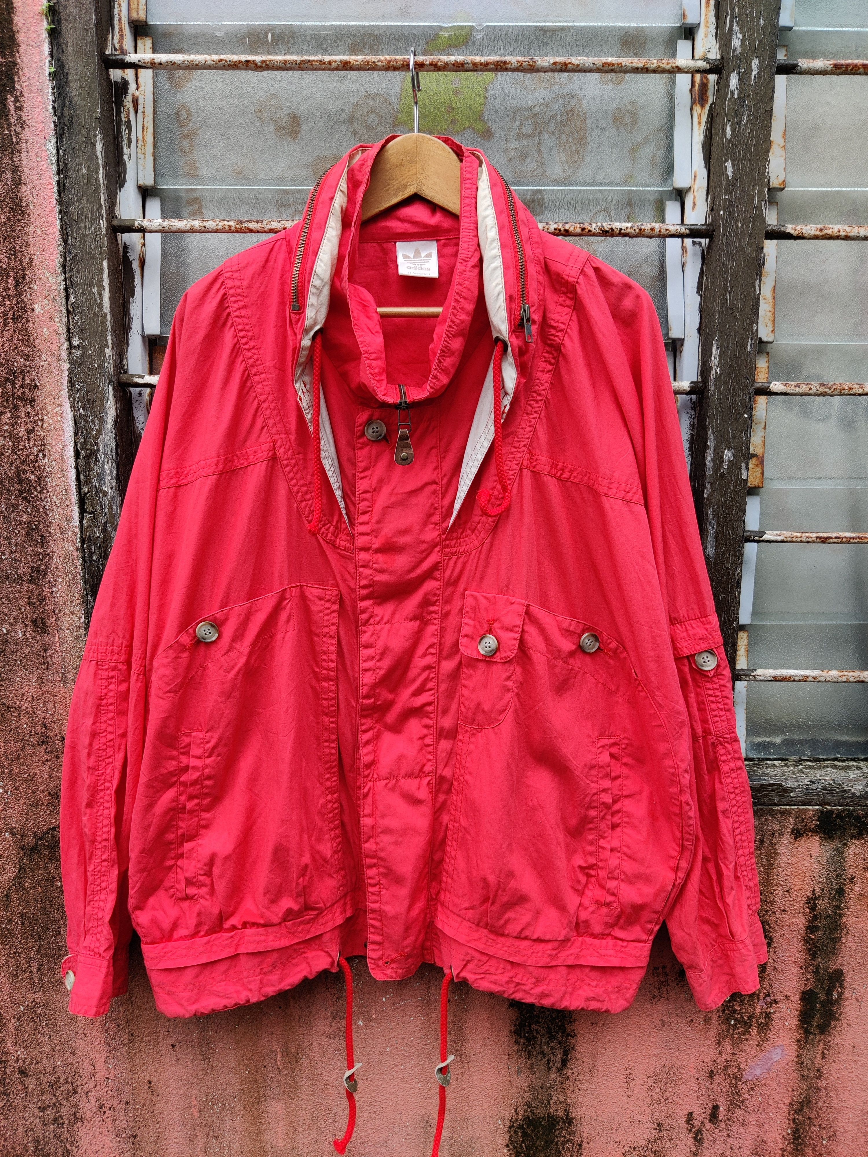image of Vintage Adidas Jaspo Hoodie Jacket, Men's (Size Large)