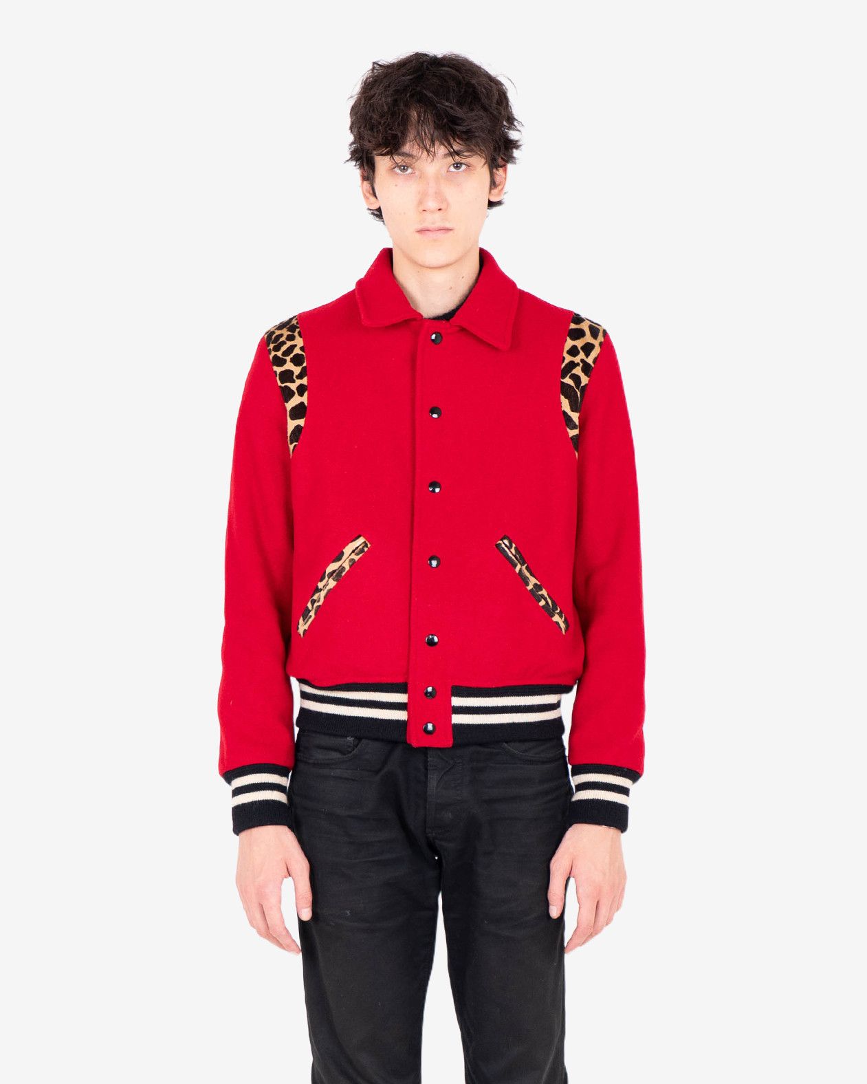Saint Laurent Paris (50) Red Cheetah Teddy Jacket (FW14) Size US L / EU 52-54 / 3 - 6 Thumbnail