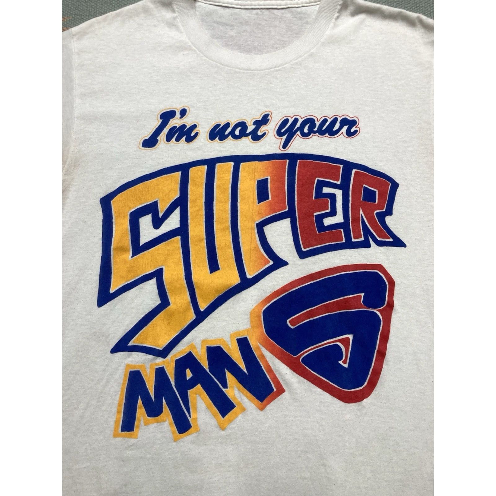 Vintage VINTAGE 80s I’m not your Superman Funny T-Shirt Mens White M & M T-Shirt Medium Shirt Size US M / EU 48-50 / 2 - 2 Thumbnail