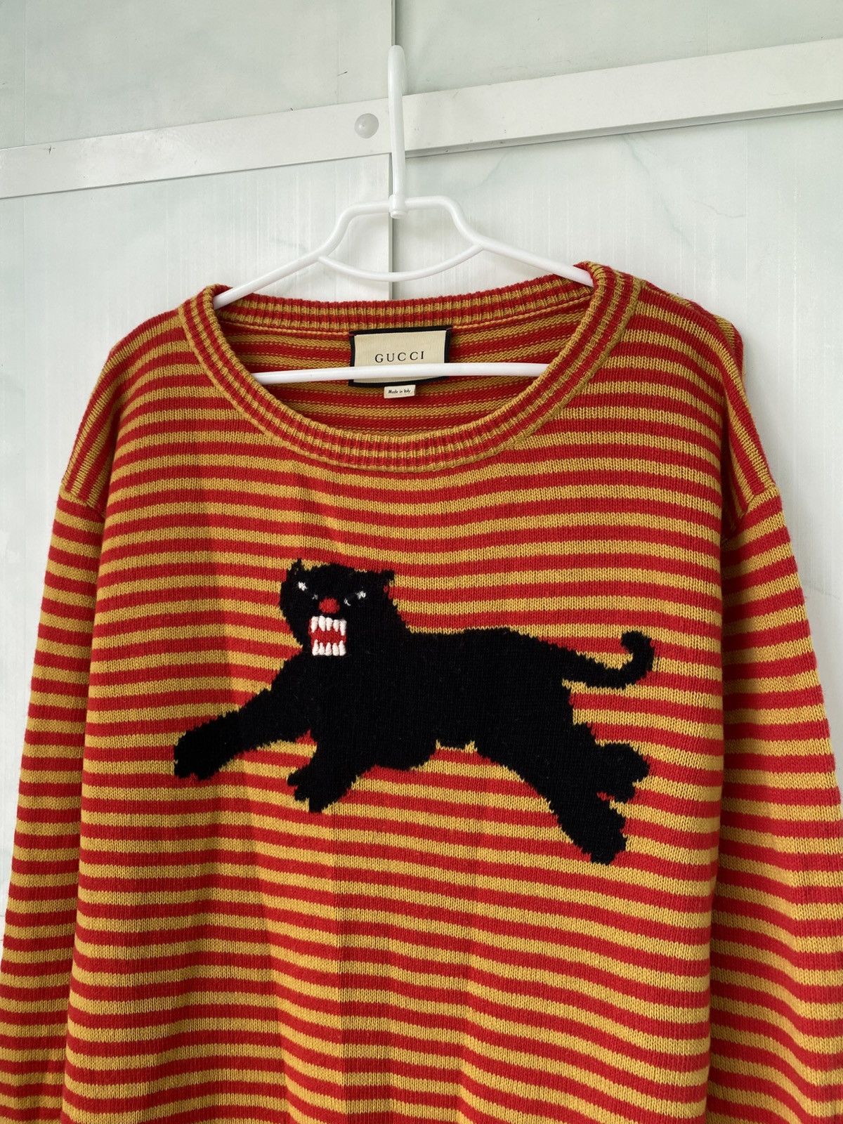 16AW GUCCI panther knit sweater