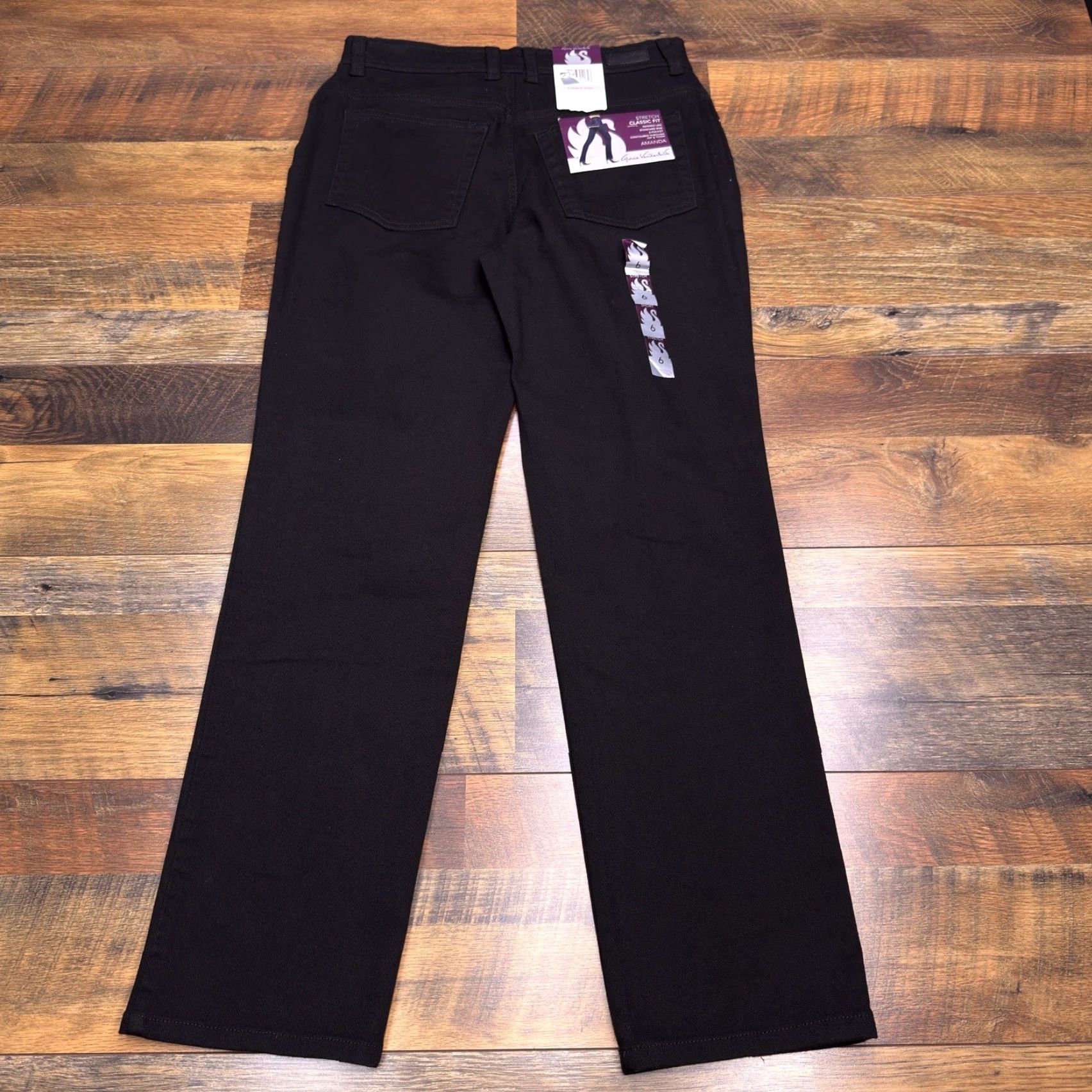 Gloria Vanderbilt Gloria Vanderbilt Amanda Jeans 6 Black Tapered Leg Regular Fit Women's Jeans Short 28in Inseam Classic Style New Size 28" / US 6 / IT 42 - 3 Thumbnail
