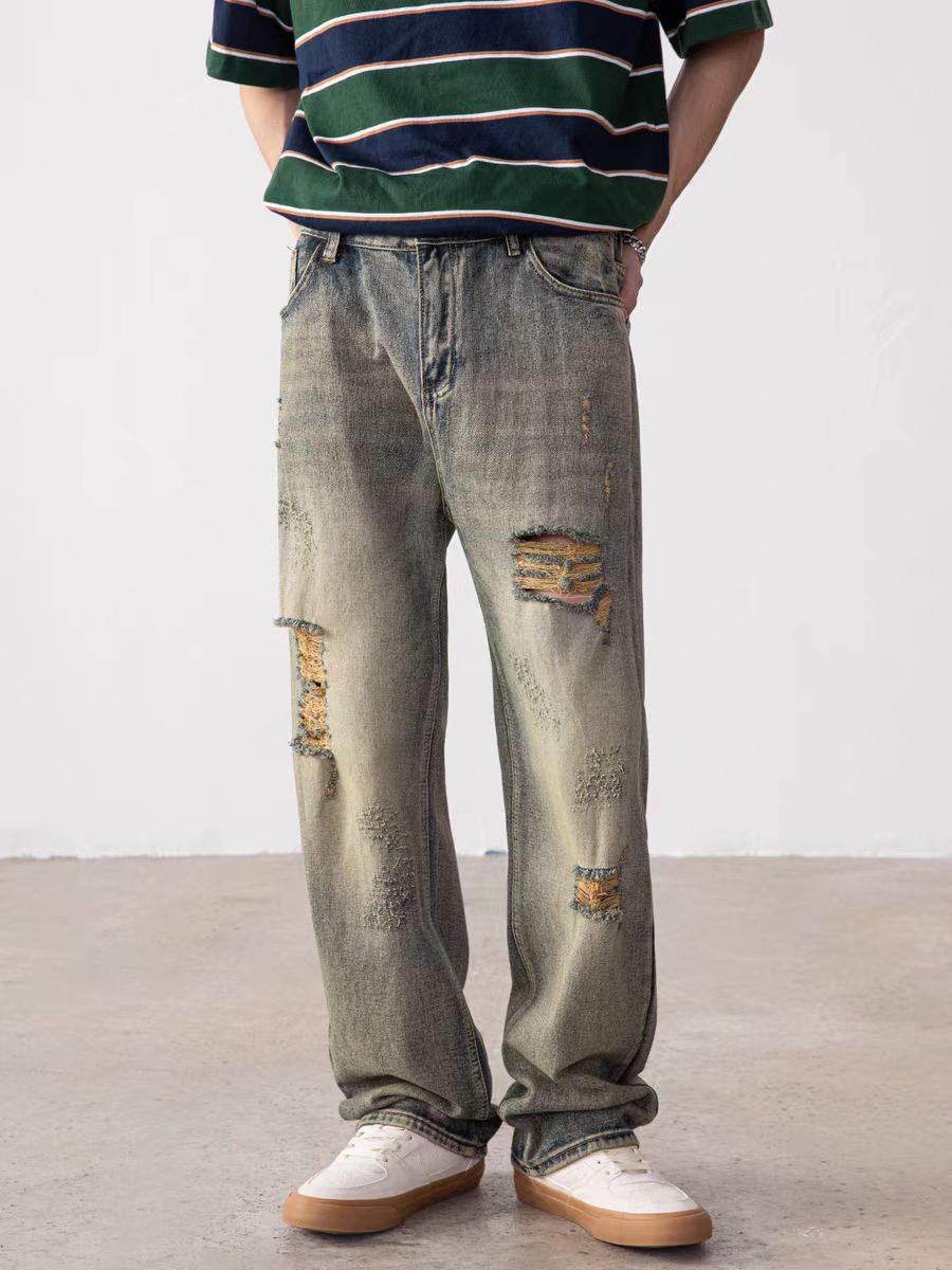 Japanese Brand × Vintage Hip-hop ripped washed and distressed jeans Size US 36 / EU 52 - 1 Thumbnail