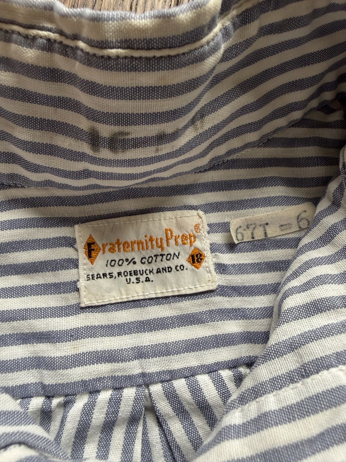 Vintage Vintage 60s Sears Fraternity Prep Striped Button Down Shirt Size US XS / EU 42 / 0 - 2 Thumbnail