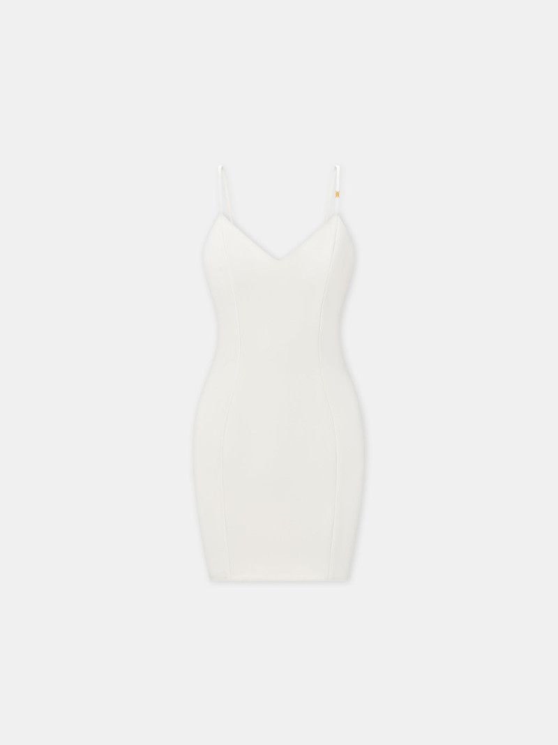 Amiri o1s1wg110526 V-Neck Mini Dress in White Size M / US 6-8 / IT 42-44 - 1 Thumbnail