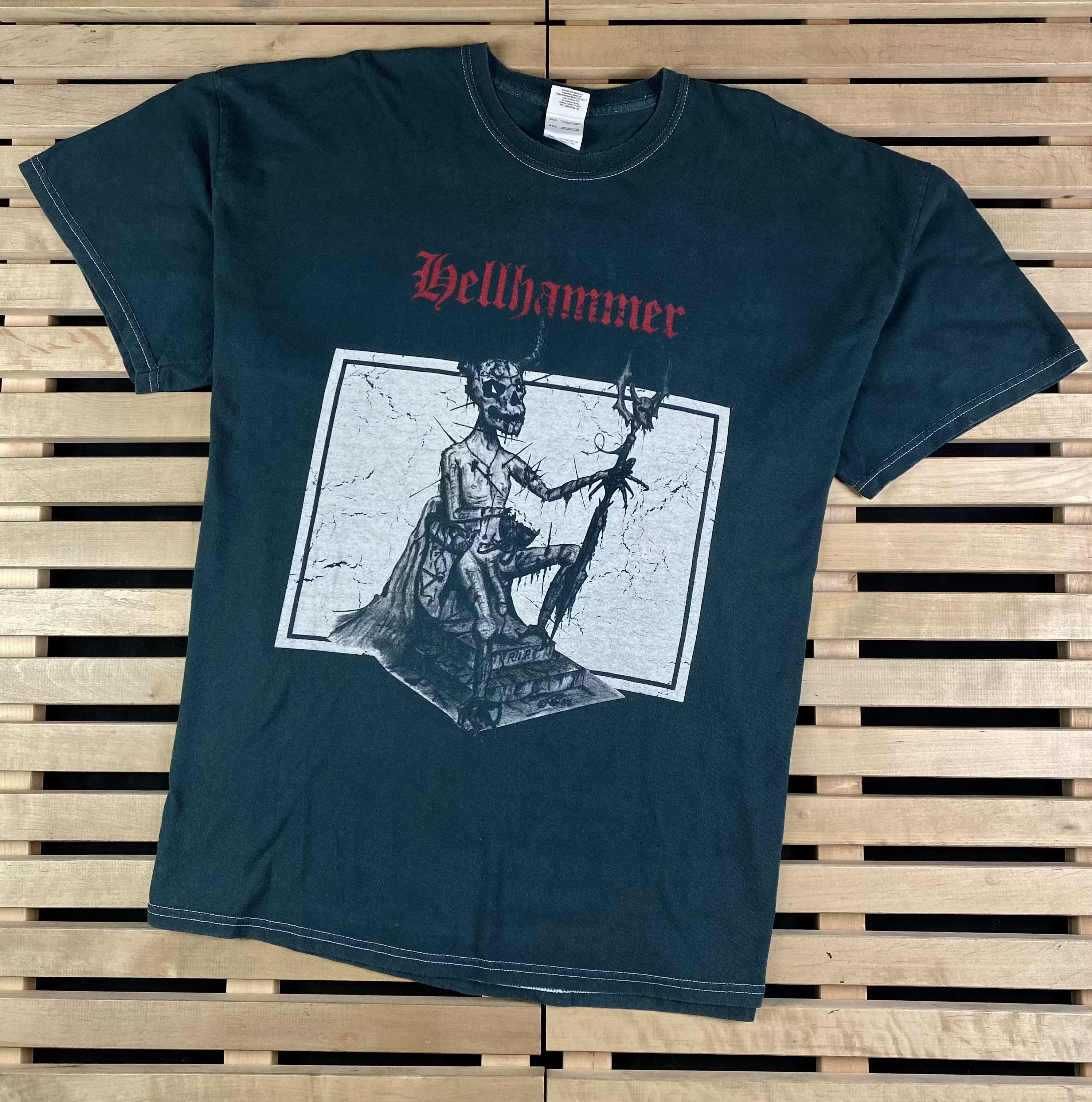 Band Tees × Vintage Mens T-Shirt Hellhammer Vintage Size 2XL XXL Size US XXL / EU 58 / 5 - 1 Thumbnail