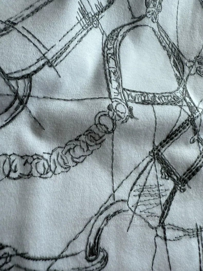 Hermes Hermes Heavy embroidery pattern T-shirt short sleeves, whi Size US L / EU 52-54 / 3 - 6 Thumbnail