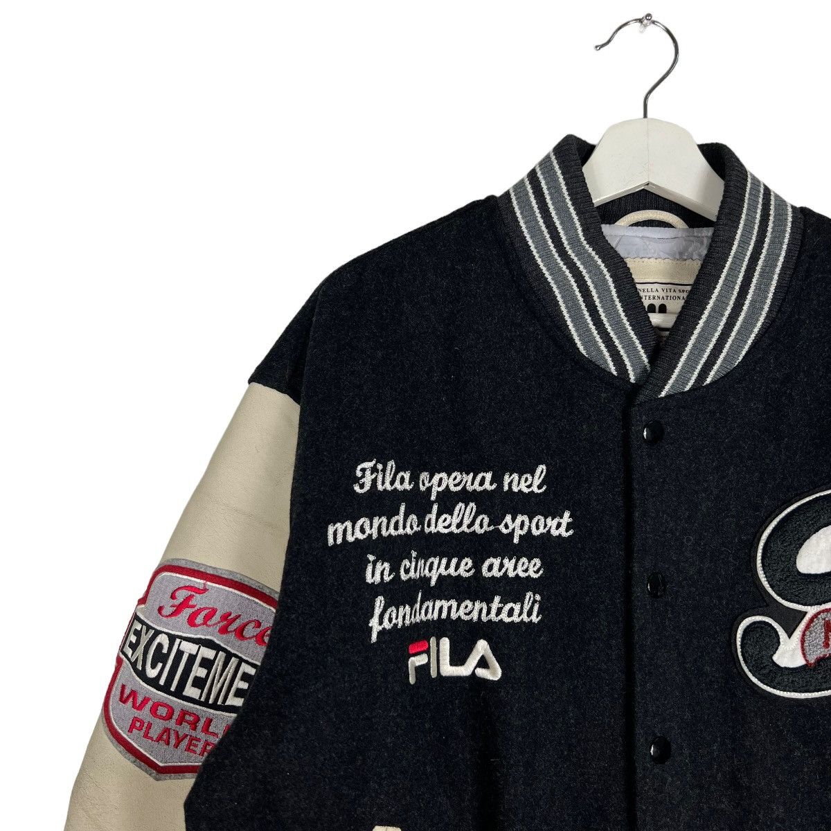Fila 🔥 VINTAGE FILA STADIUM VARSITY BOMBER JACKET Size US L / EU 52-54 / 3 - 10 Thumbnail