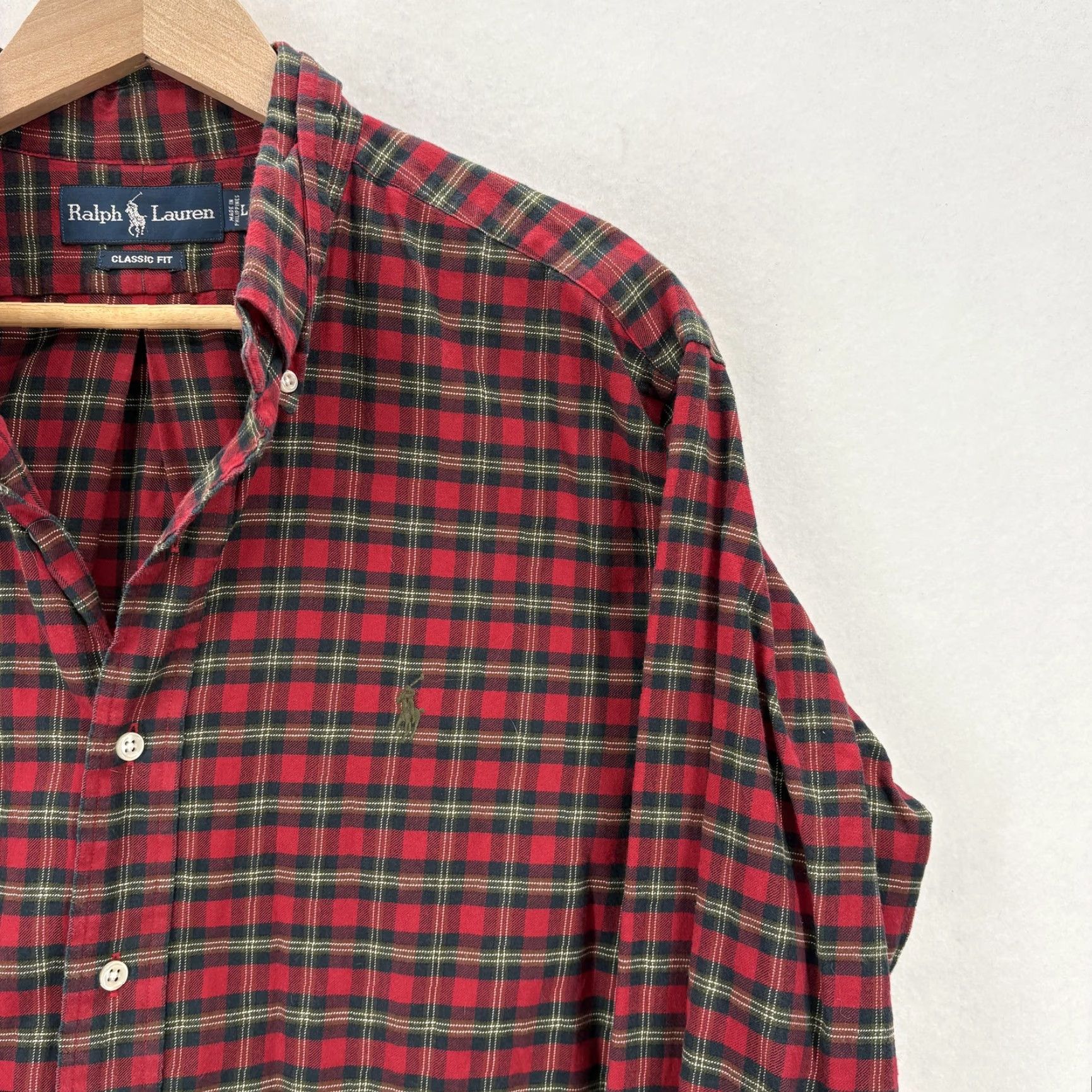 Ralph Lauren Ralph Lauren Shirt Mens Large Red Plaid Flannel Long Sleeve Button Up Classic Size US L / EU 52-54 / 3 - 2 Thumbnail
