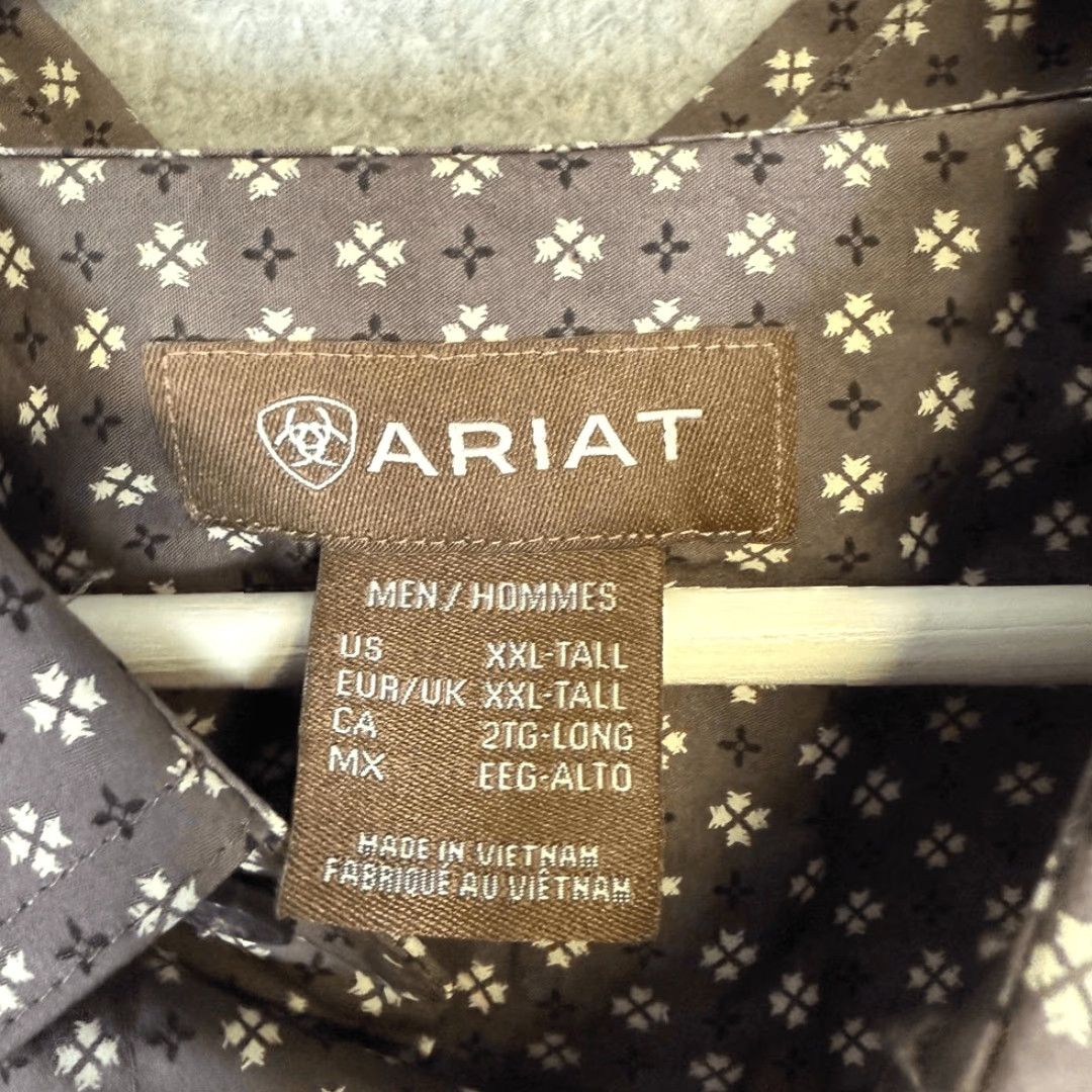 Ariat Ariat Shirt Western 2XL Tall Gray Long Sleeve Button Down Mens Big & Tall Gray Shirt Size US XXL / EU 58 / 5 - 3 Thumbnail