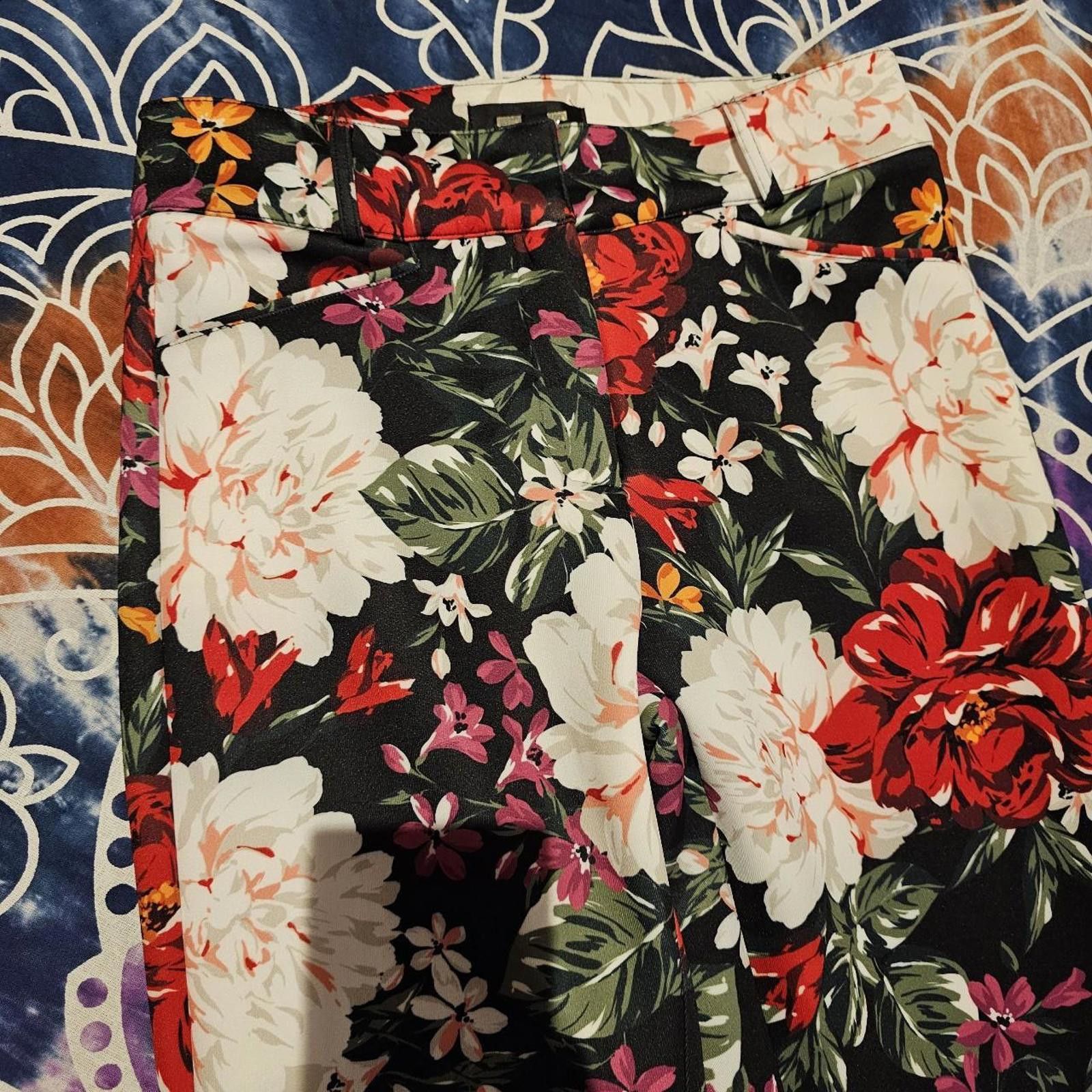 Designer Alexia Admor Women's Floral Print Pants Size 26" / US 2 / IT 38 - 6 Thumbnail